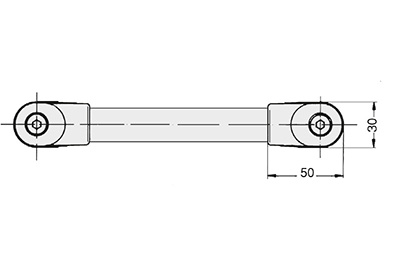 Schéma 3 + Poignée DB 
avec tube aluminium de diam. 20mm 