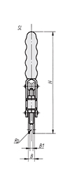 Schéma 2 + Sauterelle verticale 
à broche réglable 